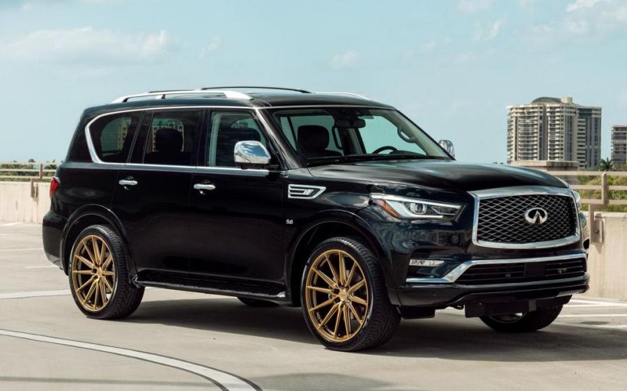 Infiniti QX80 5.6 Mocha Almond on Vossen Wheels (HF6-1) '2019